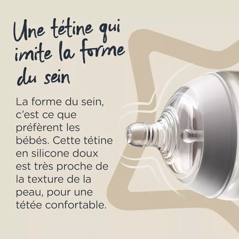 Lot de 2 tétines Natural Start - débit variable - Tommee Tippee