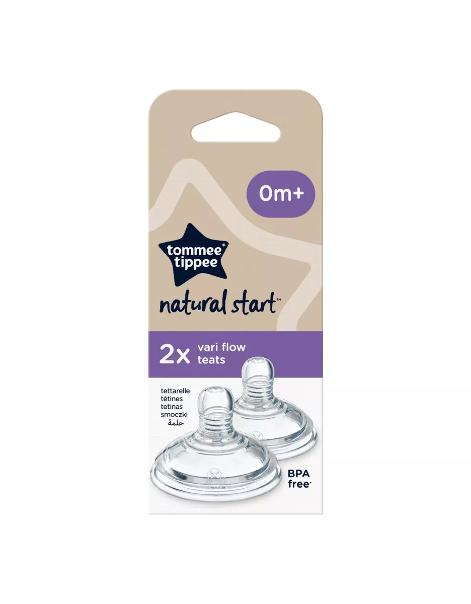 Lot de 2 tétines Natural Start - débit variable - Tommee Tippee