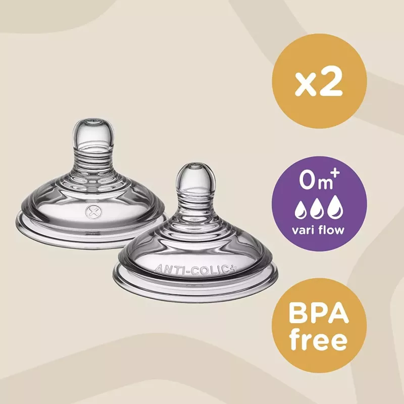 Lot de 2 tétines Natural Start - débit variable - Tommee Tippee
