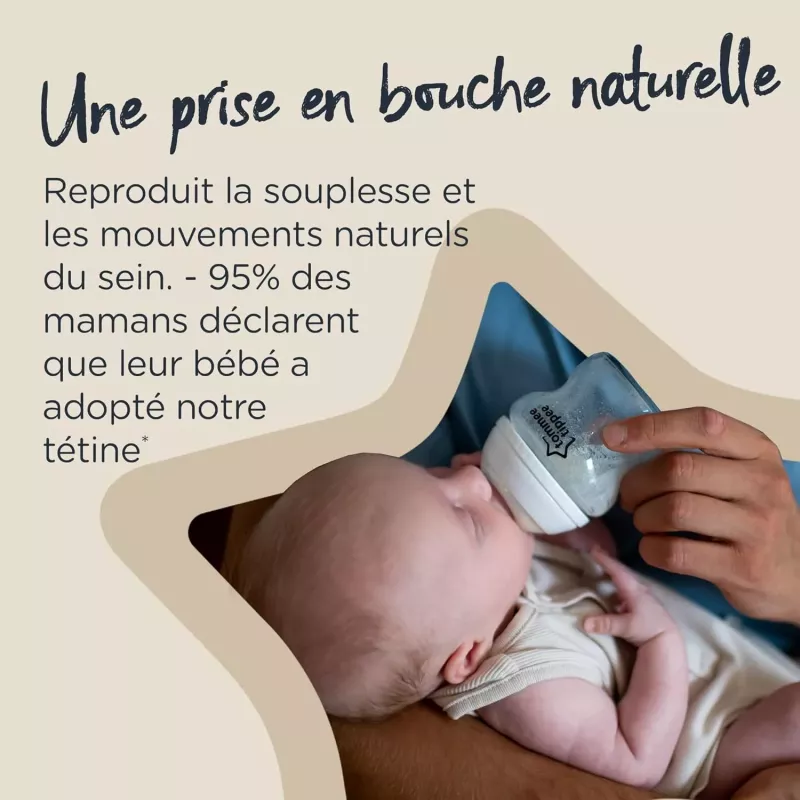 Lot de 2 tétines Natural Start - débit variable - Tommee Tippee