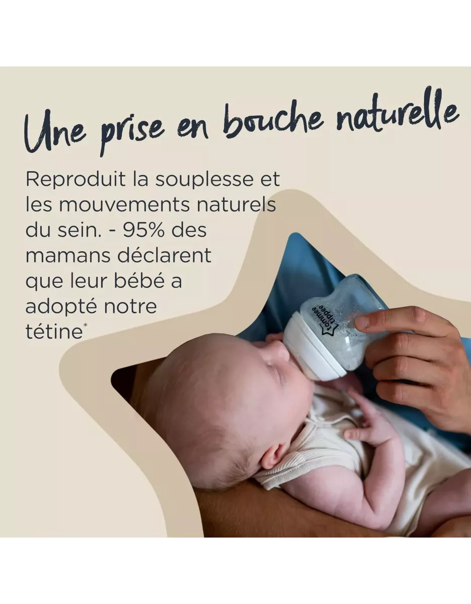 Lot de 2 tétines Natural Start - débit variable - Tommee Tippee