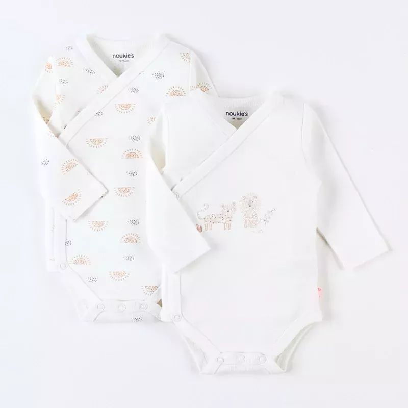 Lot de 2 bodies bébé manches longues jersey bio - Africa - Noukie's