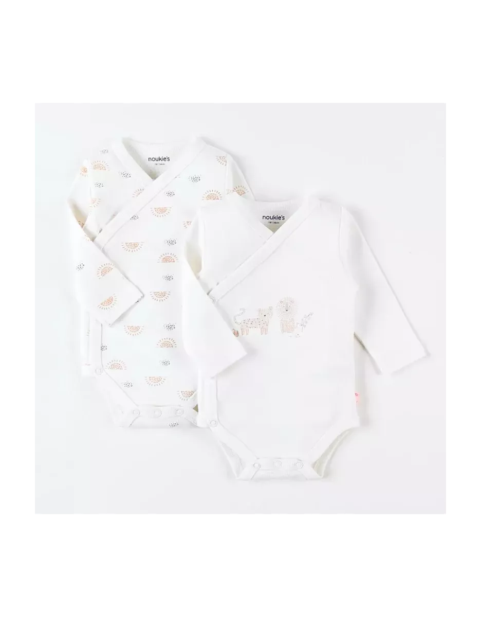 Lot de 2 bodies bébé manches longues jersey bio - Africa - Noukie's