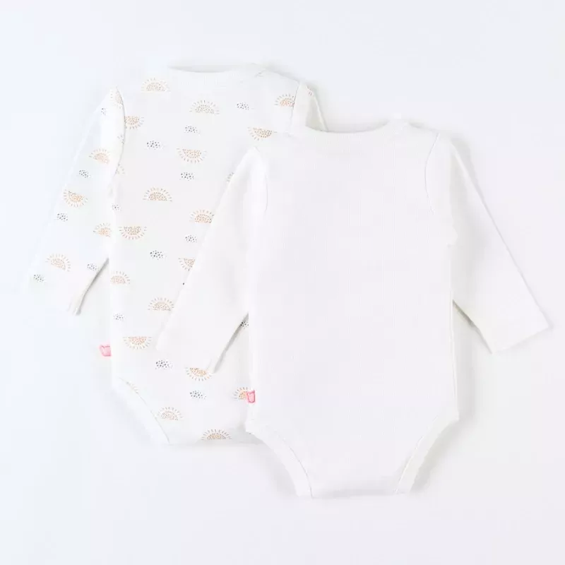 Lot de 2 bodies bébé manches longues jersey bio - Africa - Noukie's