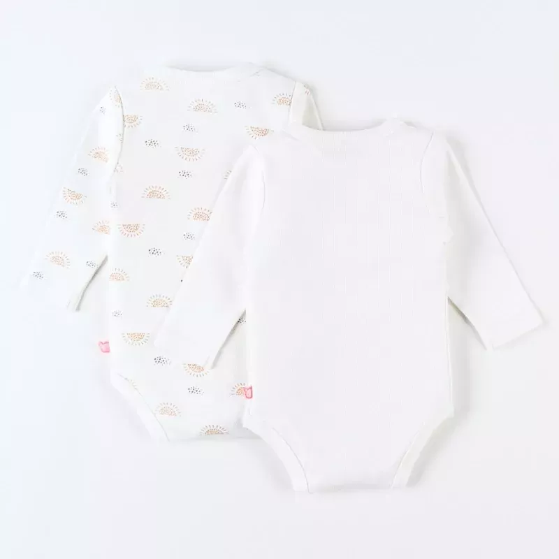 Lot de 2 bodies bébé manches longues jersey bio - Africa - Noukie's