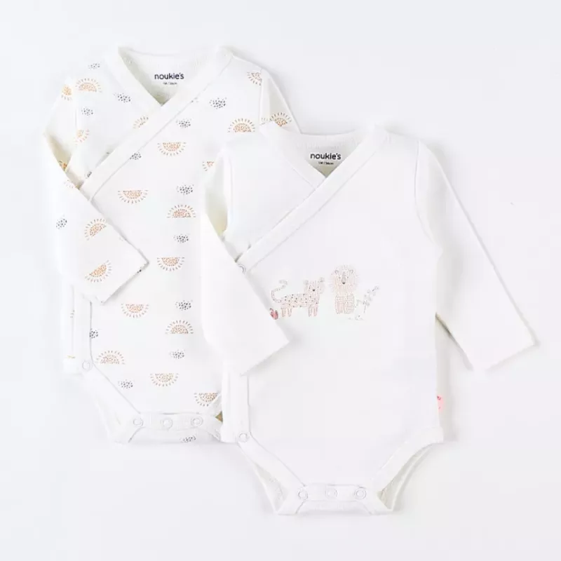 Lot de 2 bodies bébé manches longues jersey bio - Africa - Noukie's