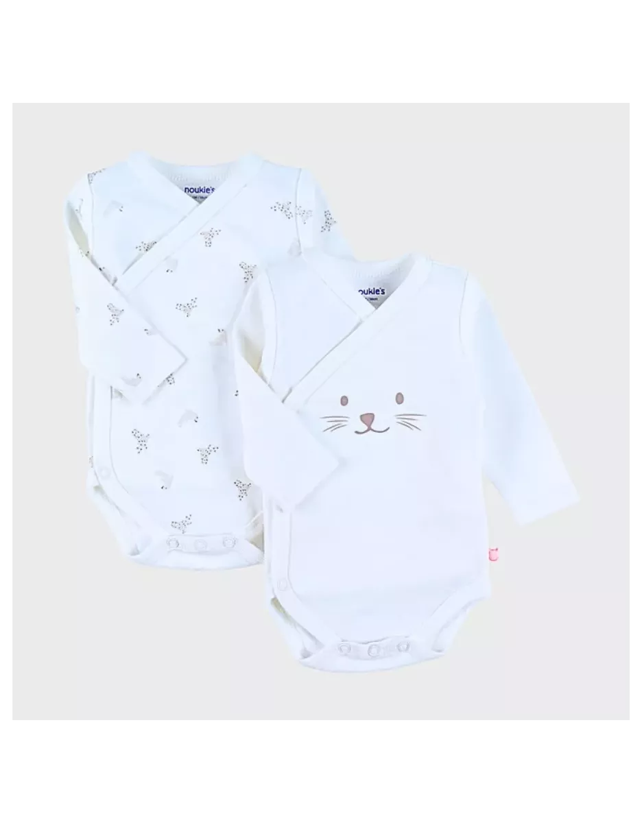 Lot de 2 bodies bébé manches longues jersey - phoques - Noukie's