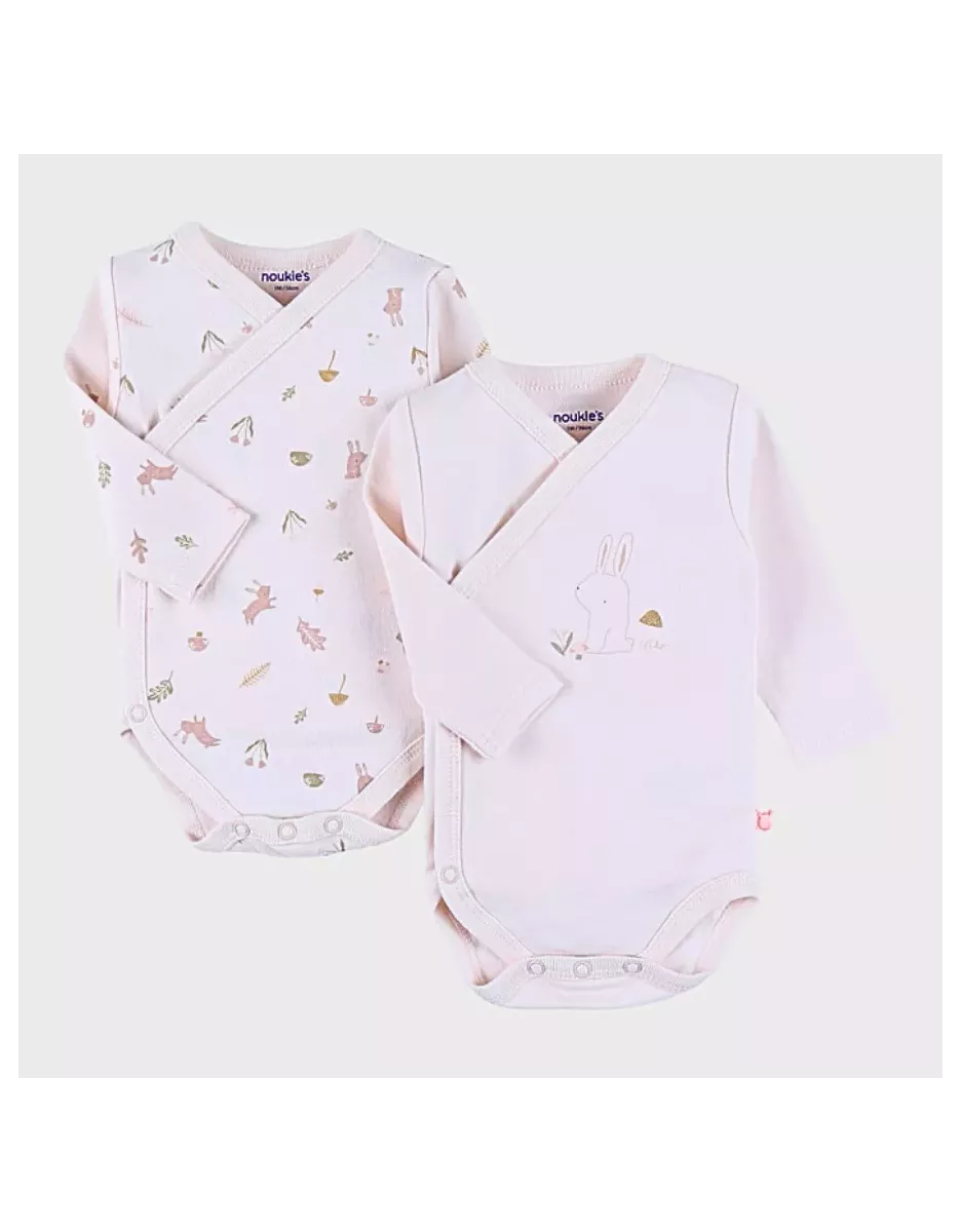 Lot de 2 bodies bébé manches longues jersey - lapin - Noukie's