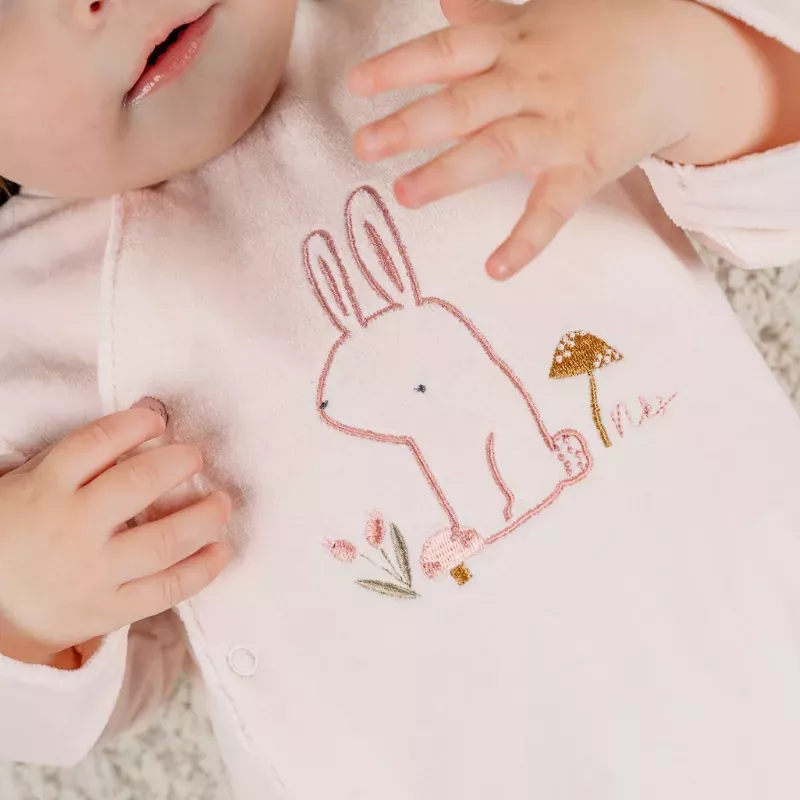 Pyjama bébé velours - lapin rose - Noukie's
