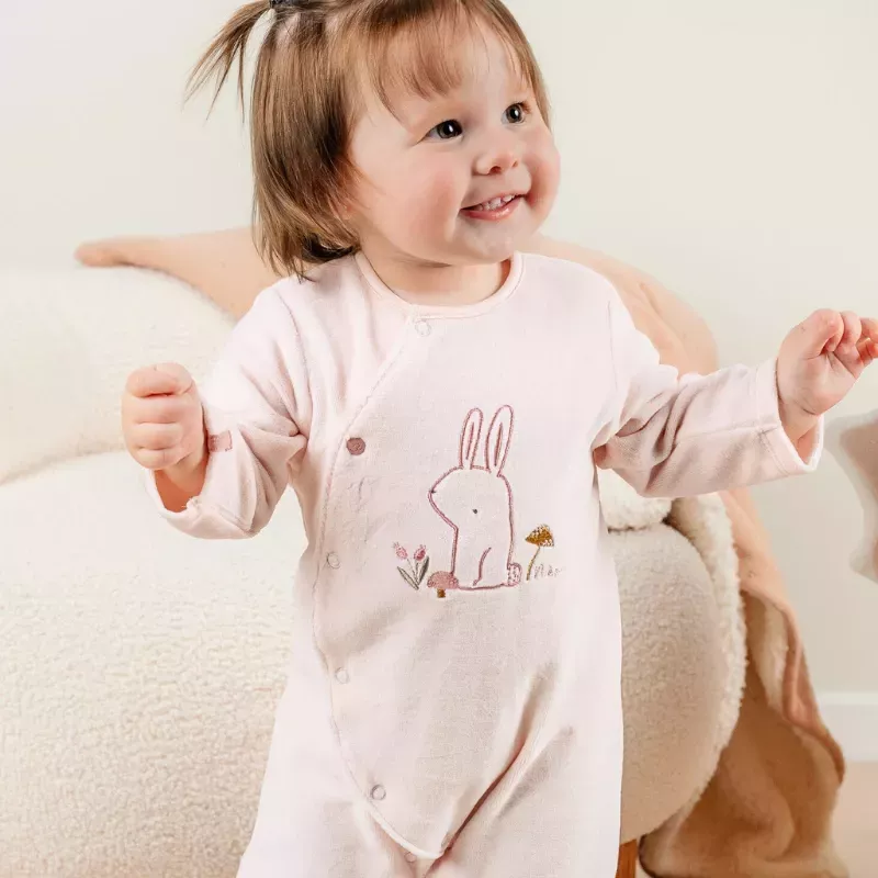 Pyjama bébé velours - lapin rose - Noukie's