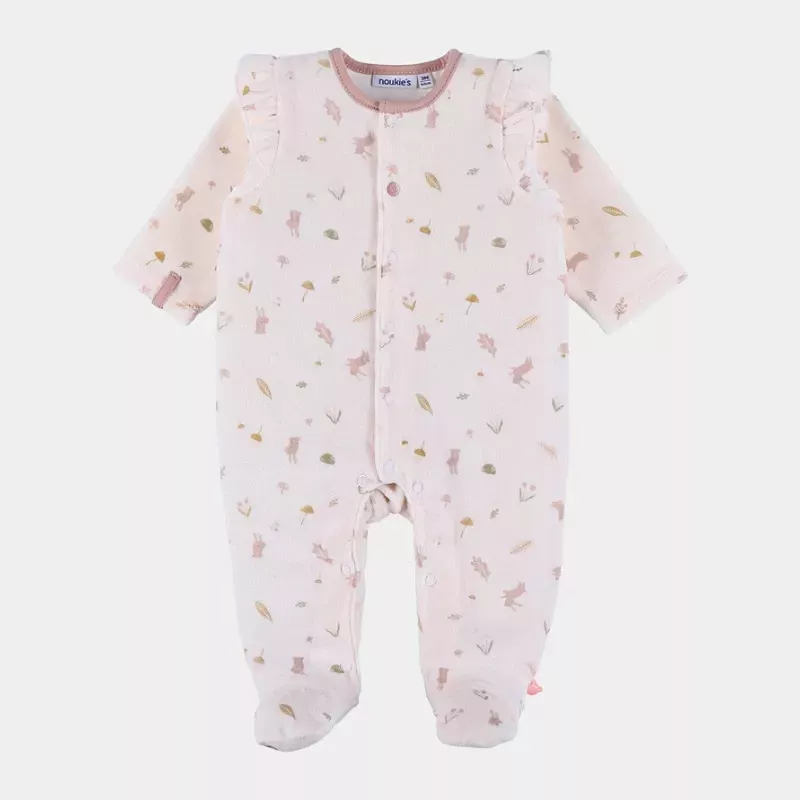 Pyjama bébé velours - volants automne - Noukie's