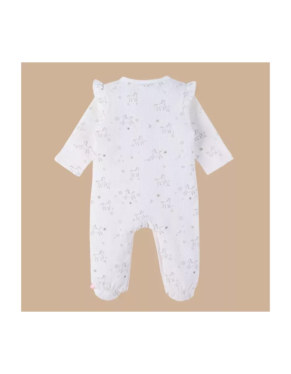 Pyjama bébé jersey gaufré - volants poneys - Noukie's