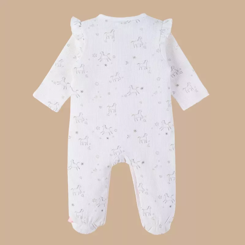 Pyjama bébé jersey gaufré - volants poneys - Noukie's