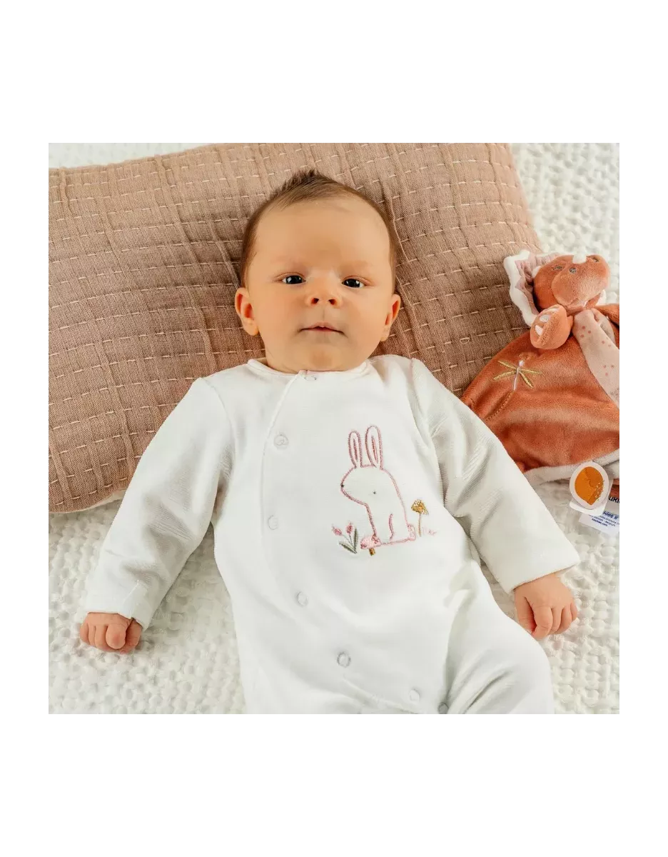 Pyjama bébé velours - lapin blanc - Noukie's