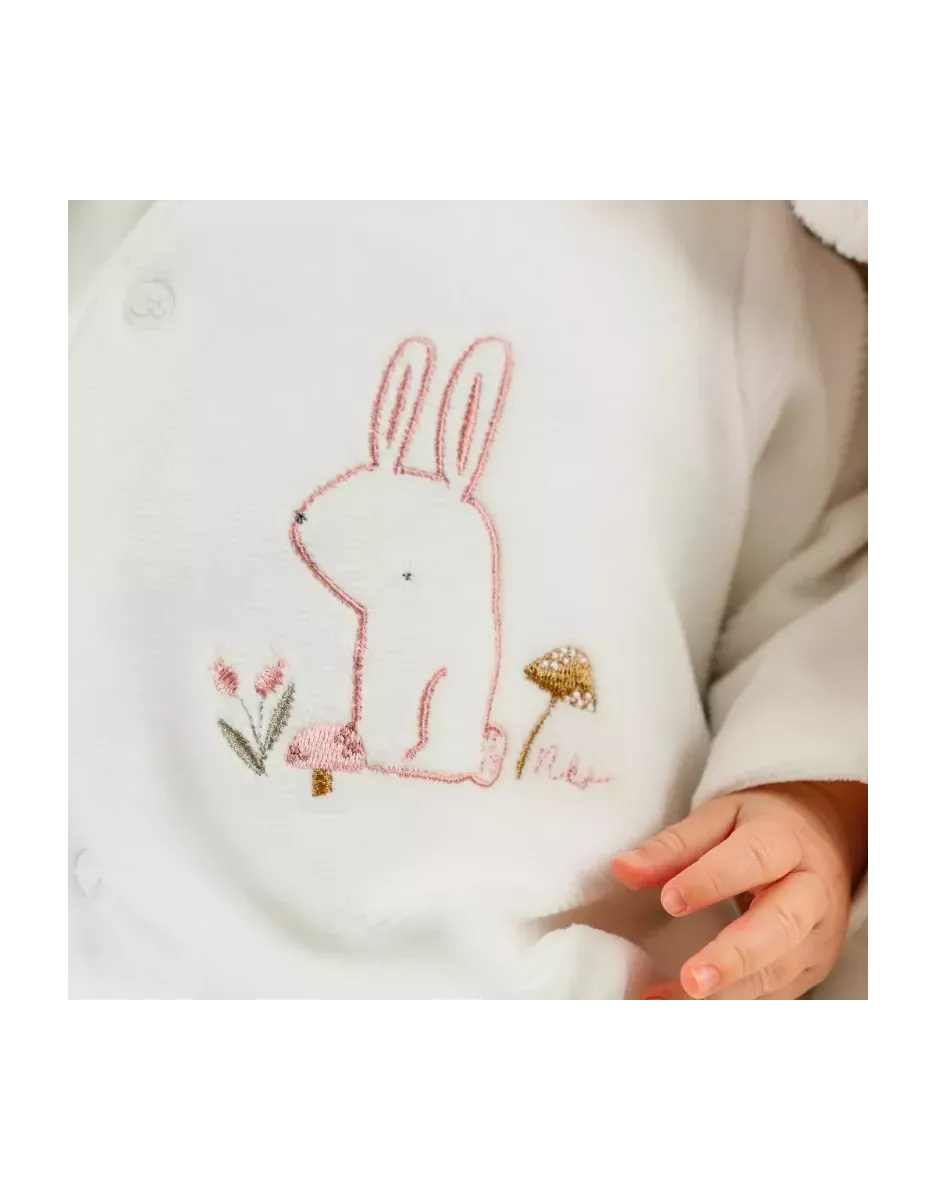 Pyjama bébé velours - lapin blanc - Noukie's