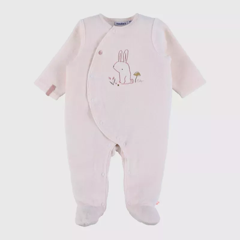 Pyjama bébé velours - lapin rose - Noukie's