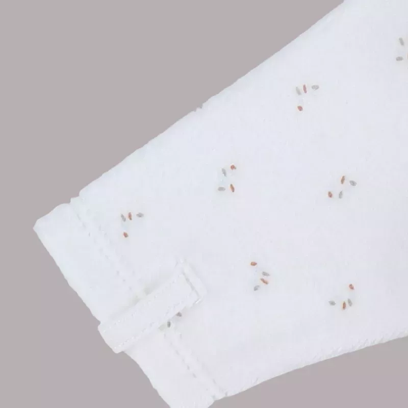 Pyjama bébé velours - volants petites fleurs - Noukie's