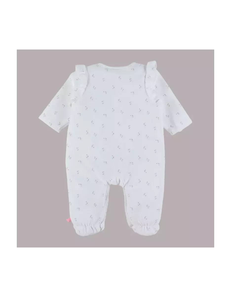 Pyjama bébé velours - volants petites fleurs - Noukie's