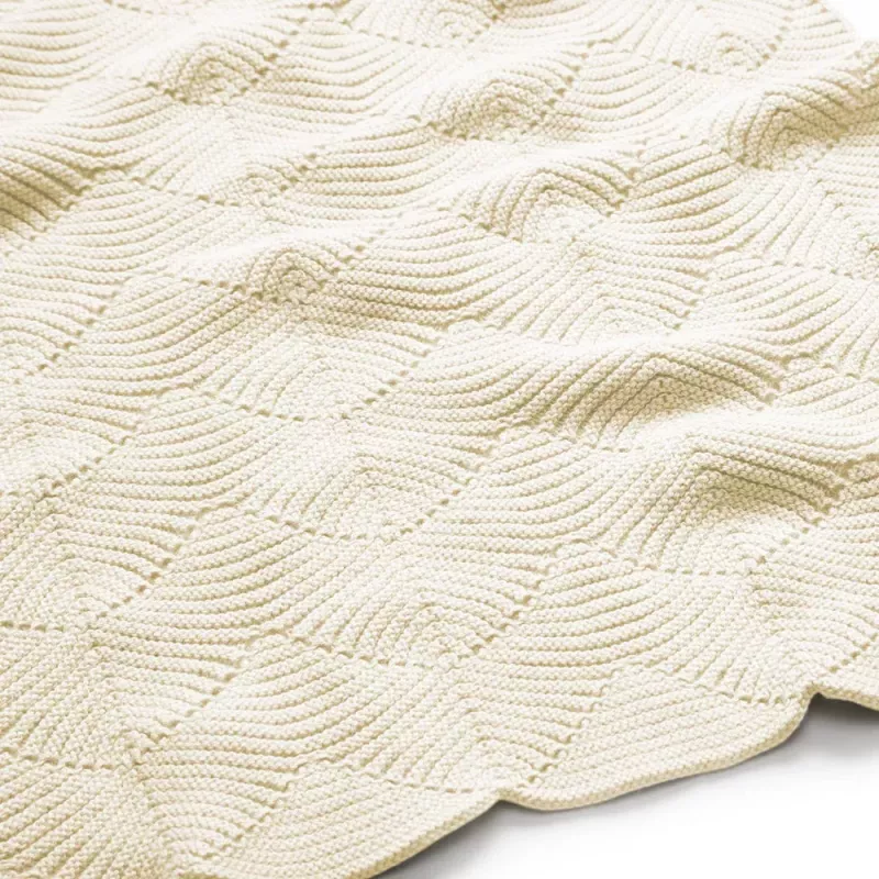 Couverture bébé en tricot à festons bio - Natural - Cam Cam Copenhagen