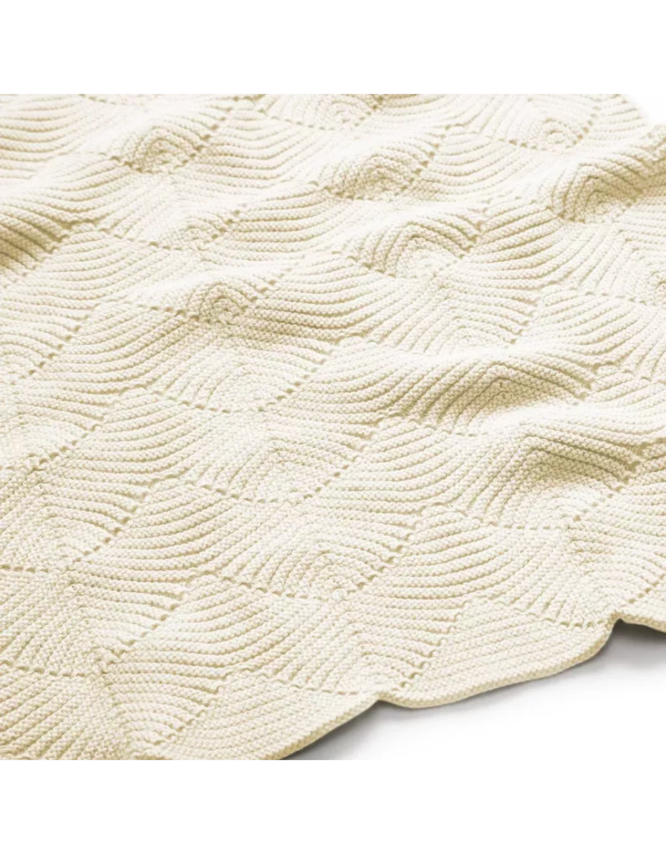 Couverture bébé en tricot à festons bio - Natural - Cam Cam Copenhagen