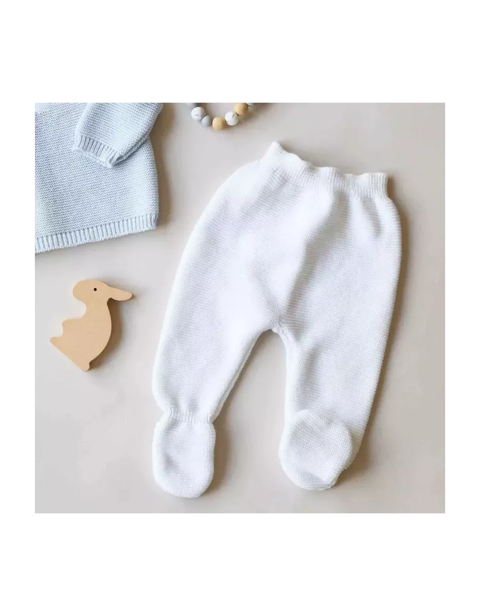 Ensemble brassière et pantalon maille tricot - Blanc - Trois Kilos Sept