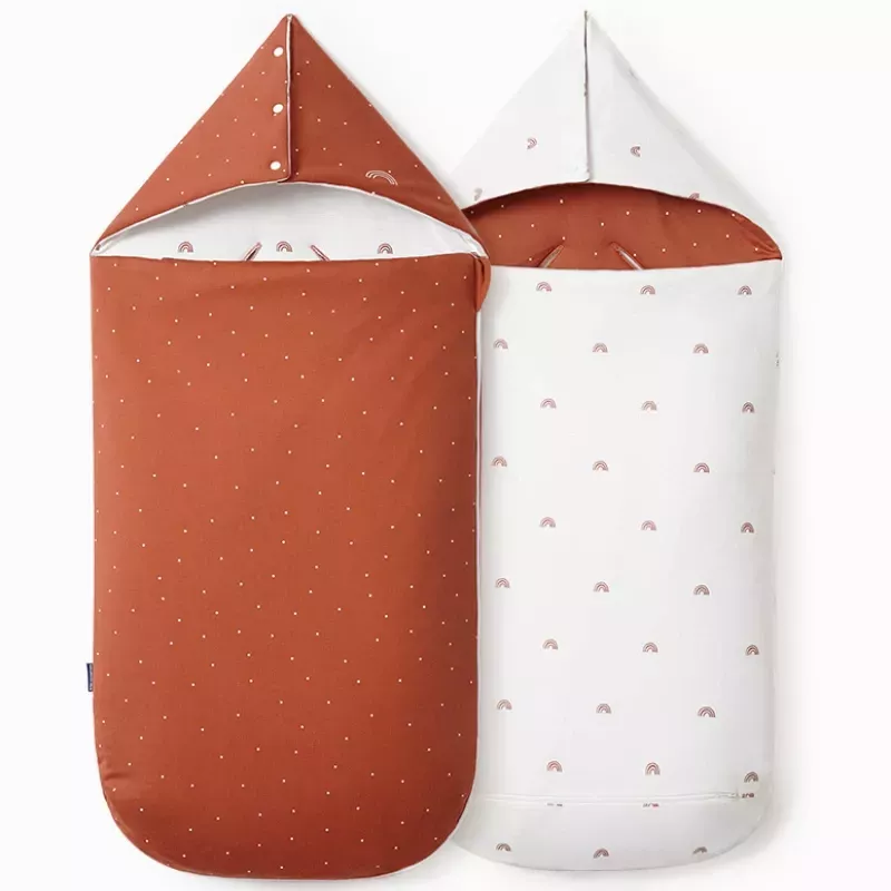 Nid d'ange réversible bébé 4 saisons - Terracotta coeur - Les Petites Billes
