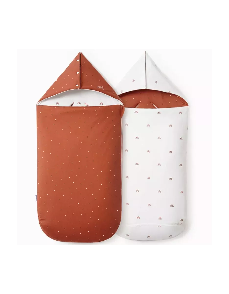Nid d'ange réversible bébé 4 saisons - Terracotta coeur - Les Petites Billes