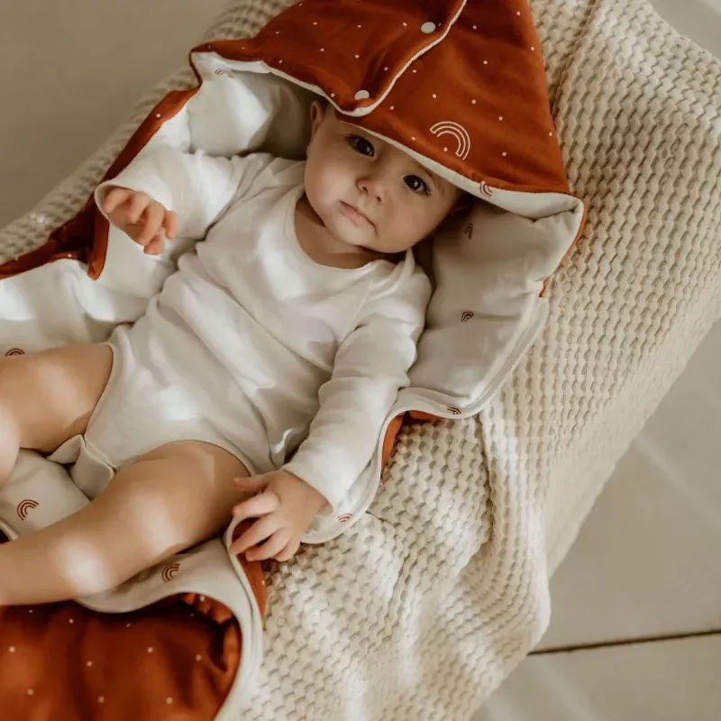 Nid d'ange réversible bébé 4 saisons - Terracotta coeur - Les Petites Billes