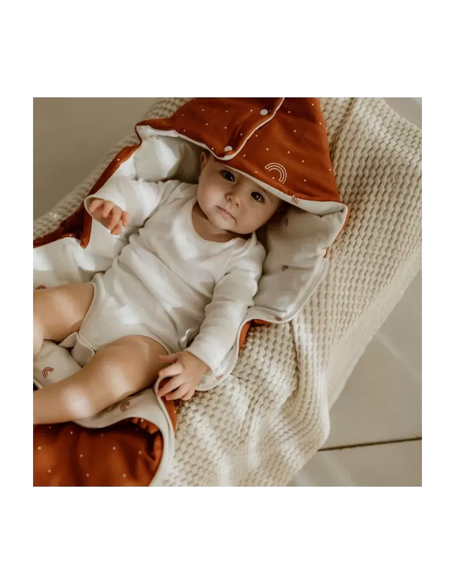 Nid d'ange réversible bébé 4 saisons - Terracotta coeur - Les Petites Billes
