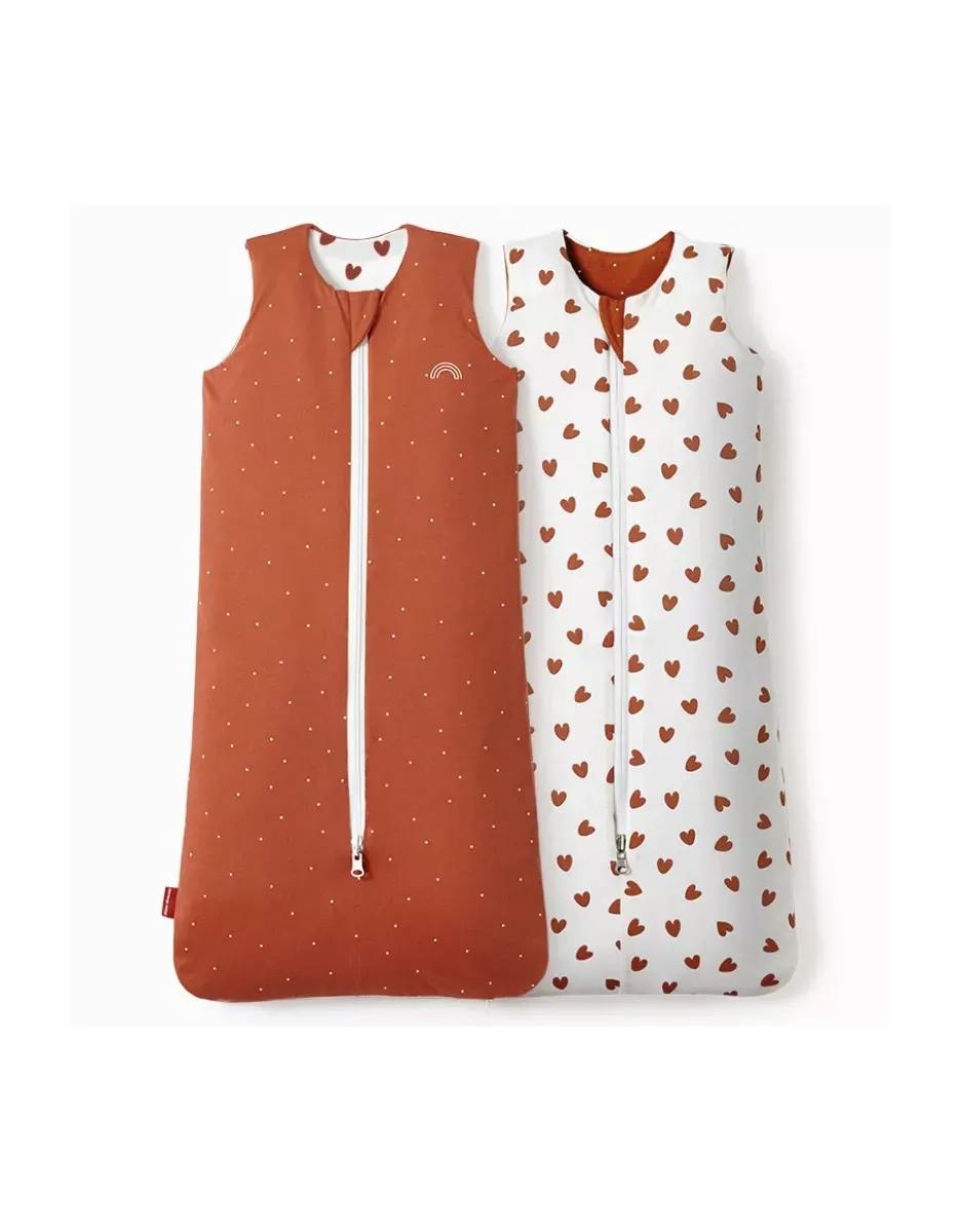 Gigoteuse réversible et évolutive bébé 4 saisons - Terracotta coeur - Les Petites Billes