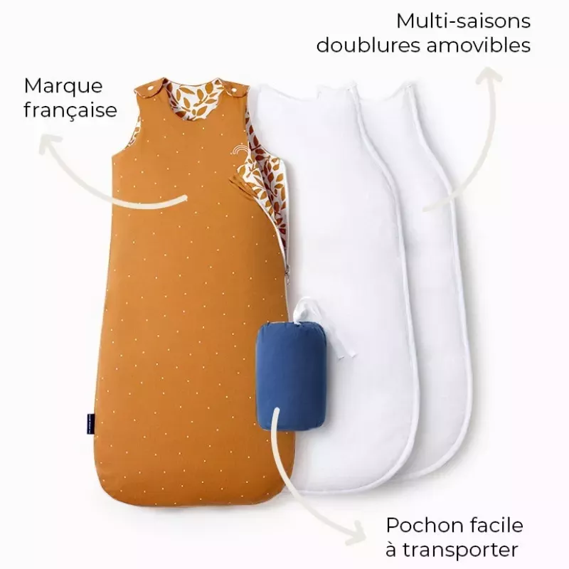 Gigoteuse réversible et évolutive bébé 4 saisons - Ourson - Les Petites Billes
