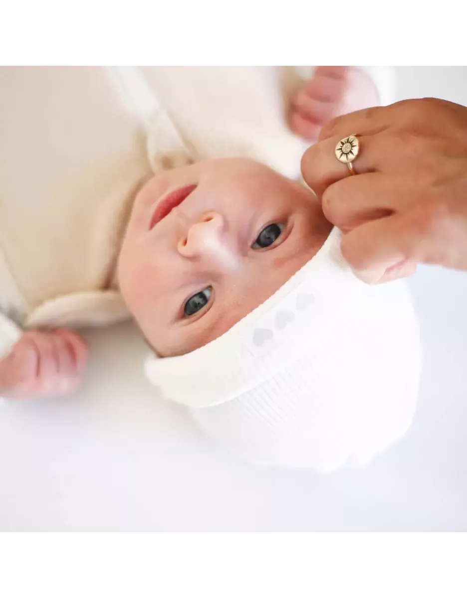 Bonnet de naissance bébé coton - Blanc - Trois Kilos Sept