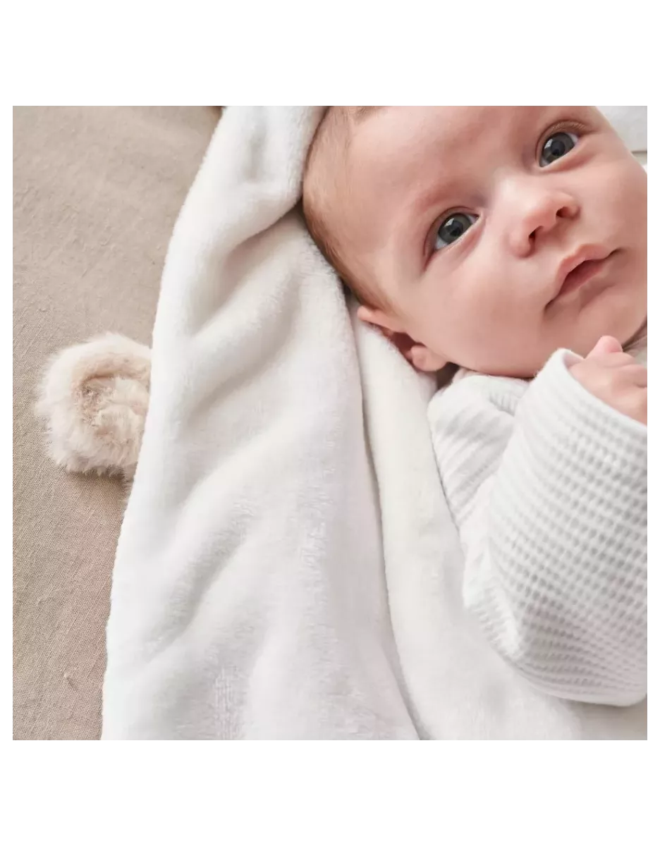 Couverture bébé en fausse fourrure Groloudoux® 75x100 cm - Sable - Noukie's