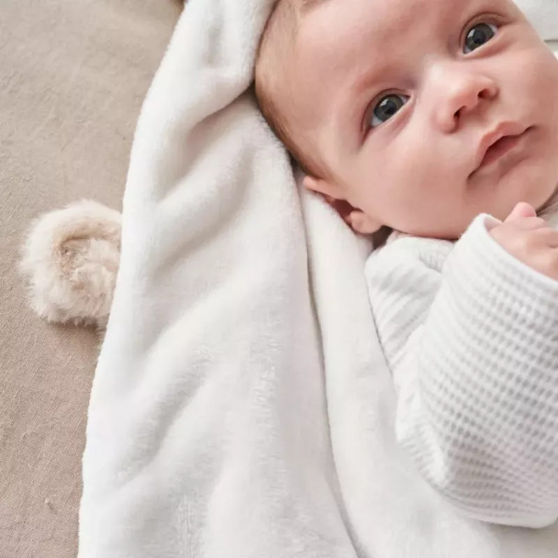 Couverture bébé en fausse fourrure Groloudoux® 75x100 cm - Sable - Noukie's