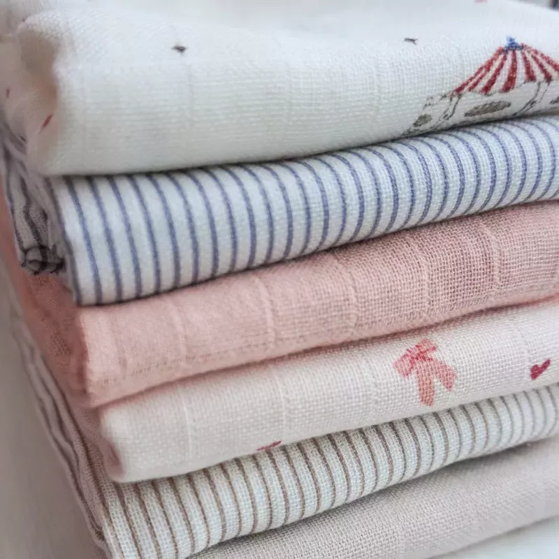 Lot de 2 langes bébé coton bio imprimés - Carousel - Cam Cam Copenhagen