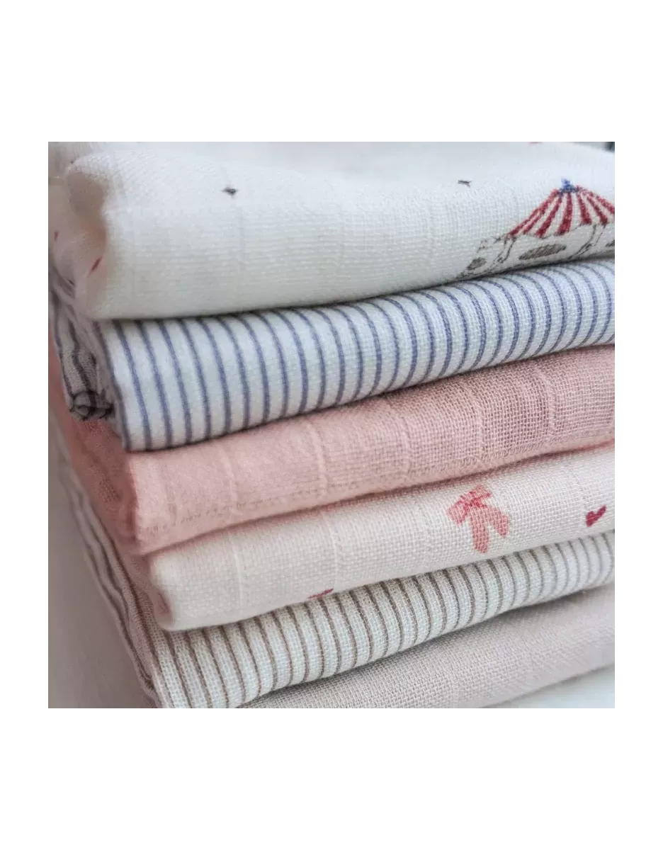 Lot de 2 langes bébé coton bio imprimés - Carousel - Cam Cam Copenhagen