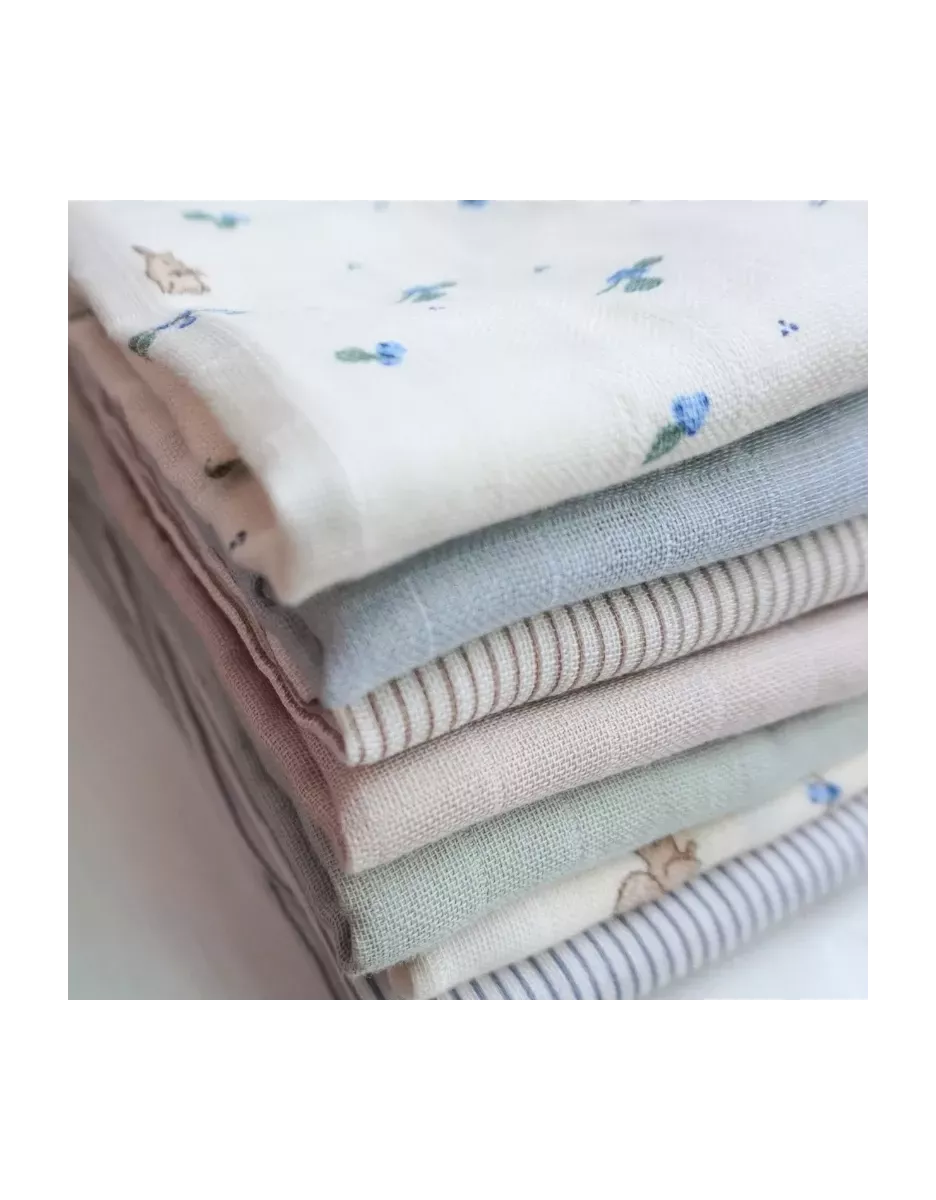 Lot de 2 langes bébé coton bio imprimés - Blueberries - Cam Cam Copenhagen