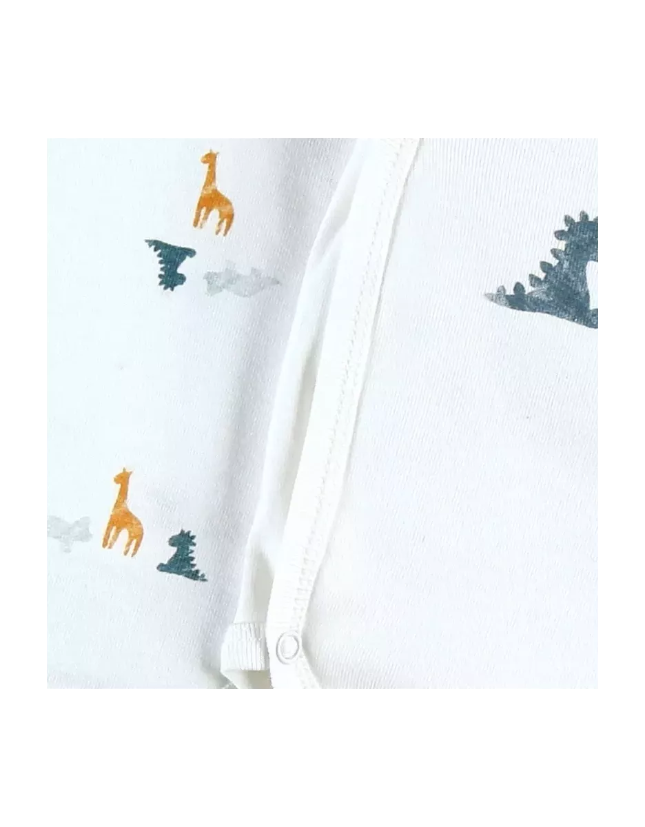 Lot de 2 bodies bébé manches longues jersey bio - dinosaures - Noukie's