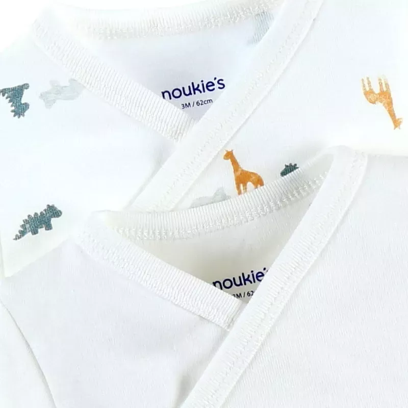 Lot de 2 bodies bébé manches longues jersey bio - dinosaures - Noukie's