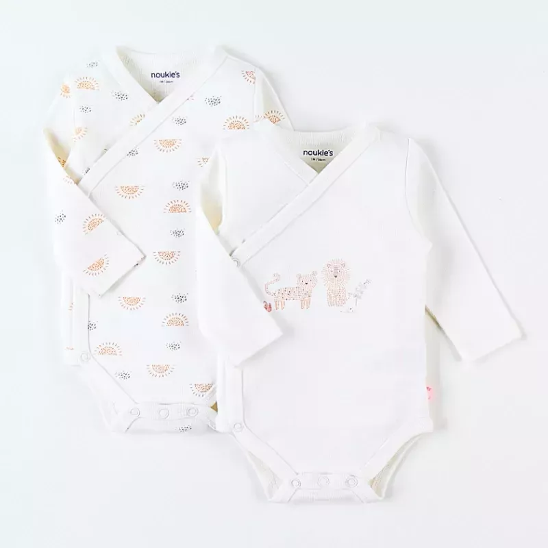 Lot de 2 bodies bébé manches longues jersey bio - Africa - Noukie's