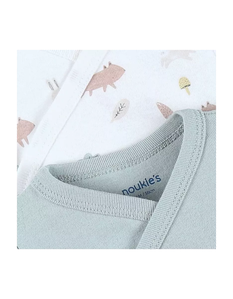 Lot de 2 bodies bébé manches longues jersey - fôret - Noukie's