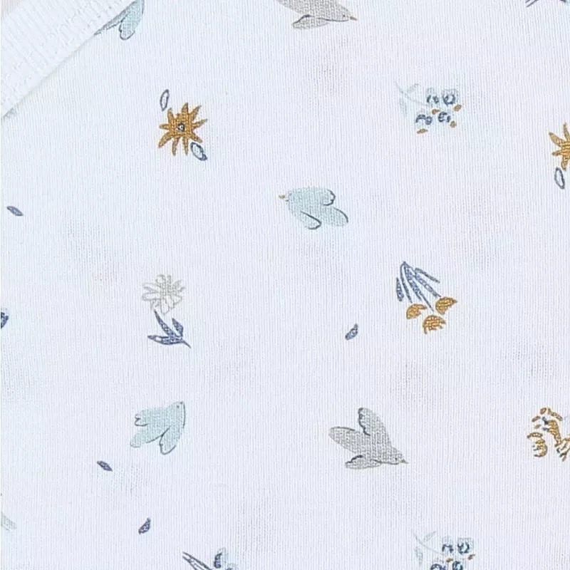 Lot de 2 bodies bébé manches longues jersey - petit oiseau et fleurs - Noukie's