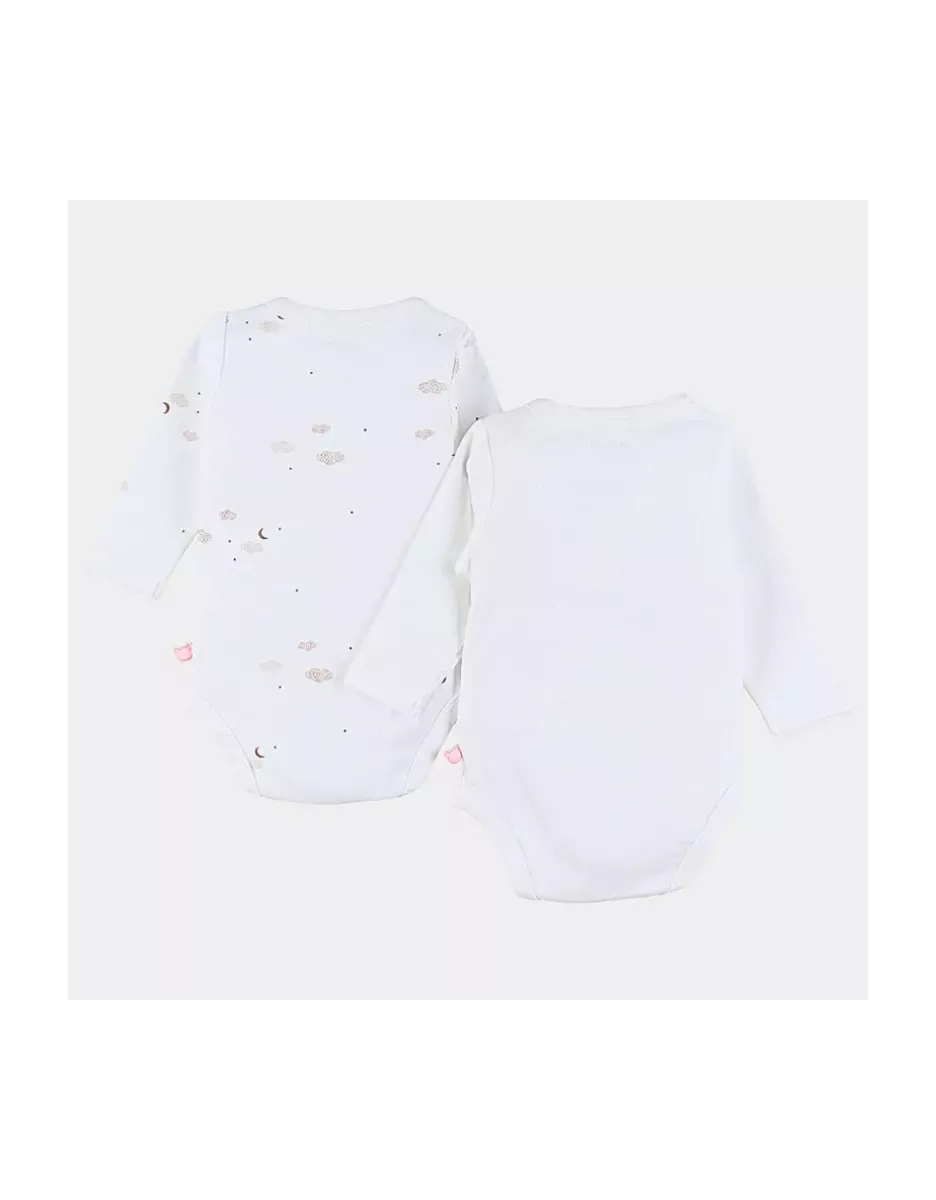 Lot de 2 bodies bébé manches longues jersey - mouton et nuages - Noukie's