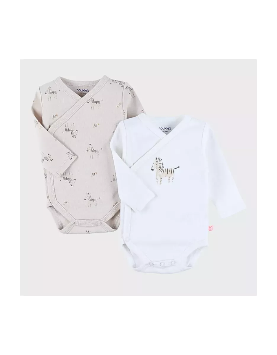 Lot de 2 bodies bébé manches longues jersey - zèbres - Noukie's
