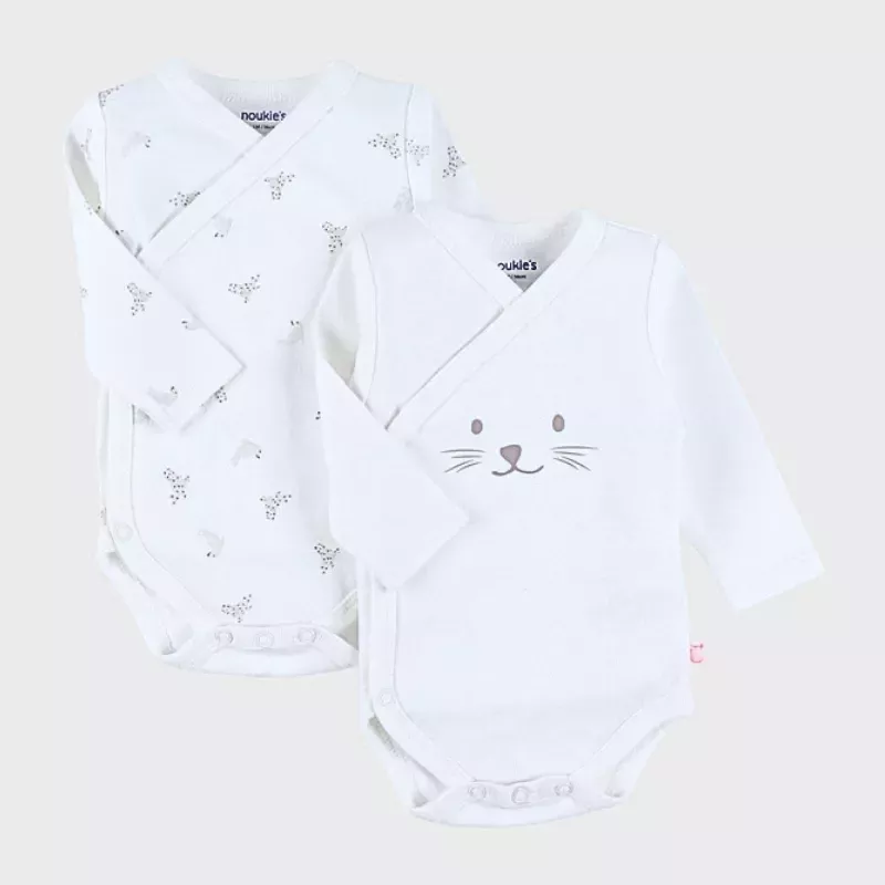 Lot de 2 bodies bébé manches longues jersey - phoques - Noukie's
