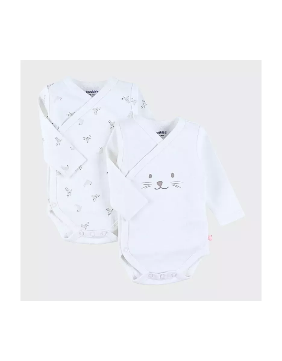 Lot de 2 bodies bébé manches longues jersey - phoques - Noukie's