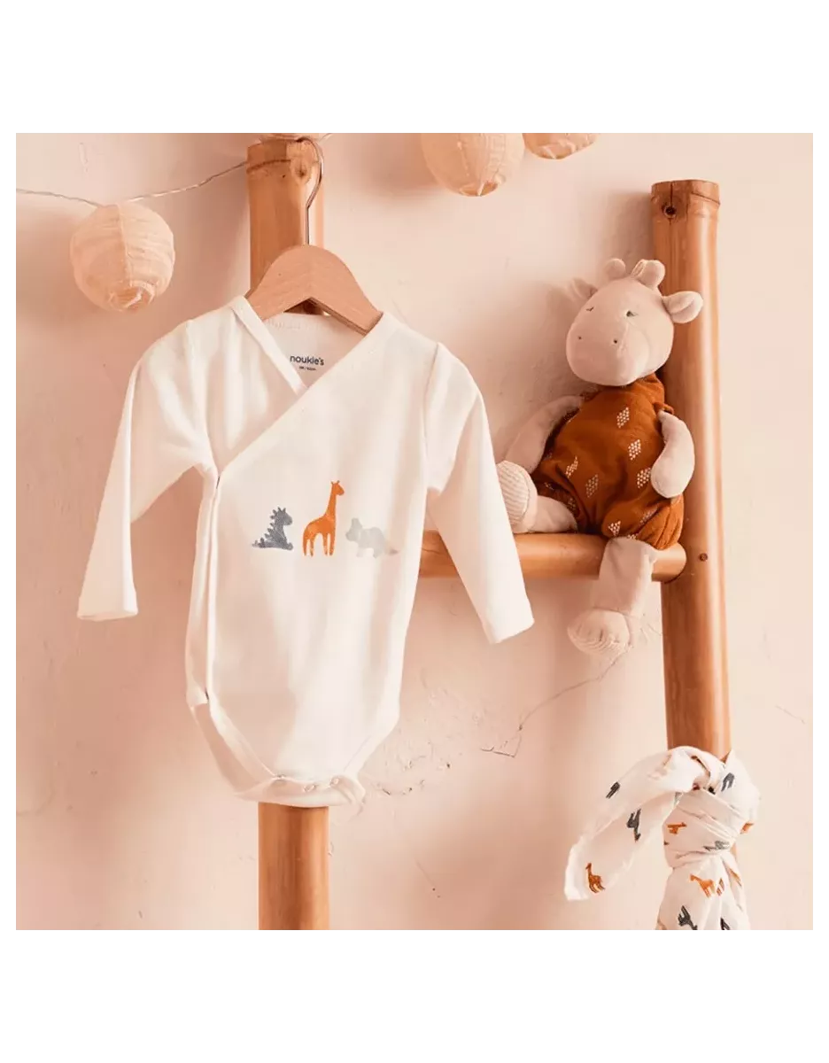 Lot de 2 bodies bébé manches longues jersey bio - dinosaures - Noukie's