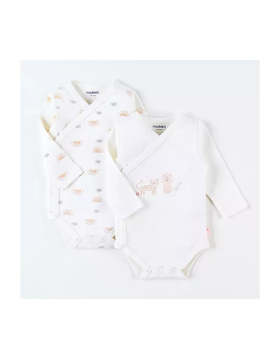 Lot de 2 bodies bébé manches longues jersey bio - Africa - Noukie's