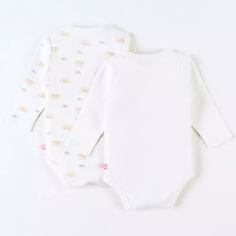 Lot de 2 bodies bébé manches longues jersey bio - Africa - Noukie's