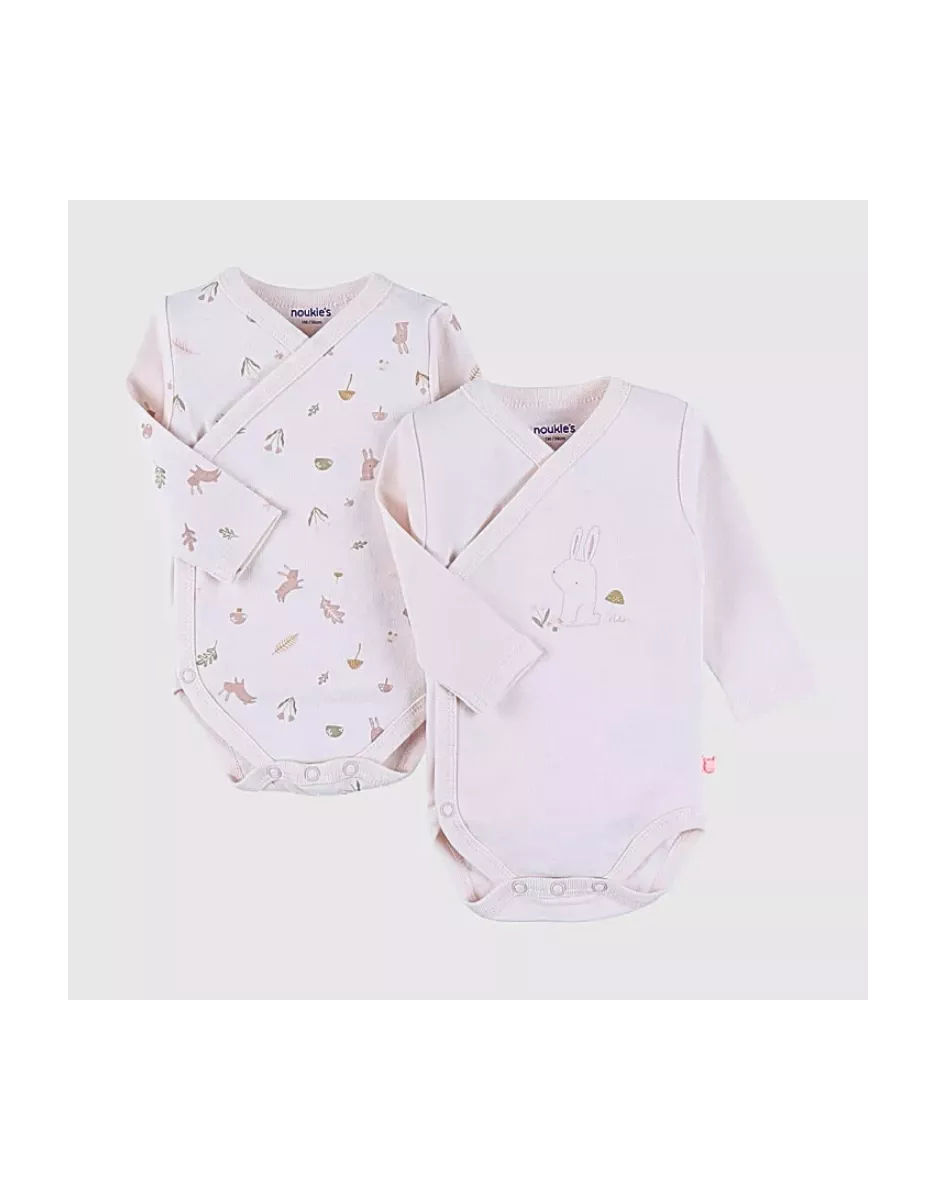 Lot de 2 bodies bébé manches longues jersey - lapin - Noukie's